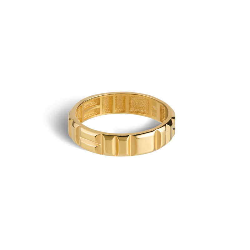 Кольцо Конфетка широкое в покрытии золотом