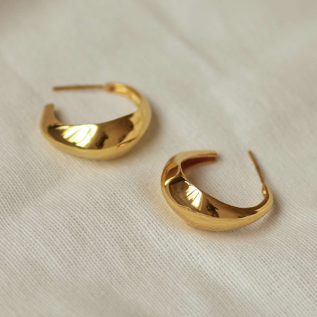 Серьги-кольца Lucca в покрытии золотом